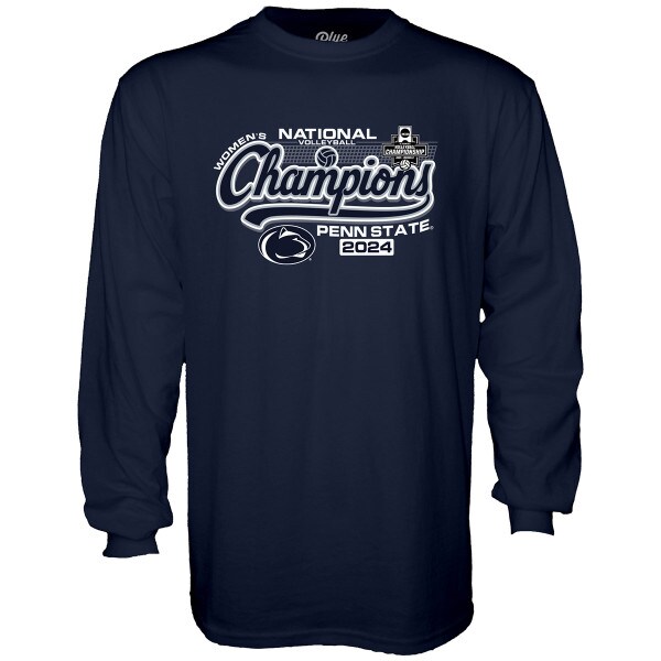 navy long sleeve t-shirt Women's National Volleyball Champions Penn State 2024